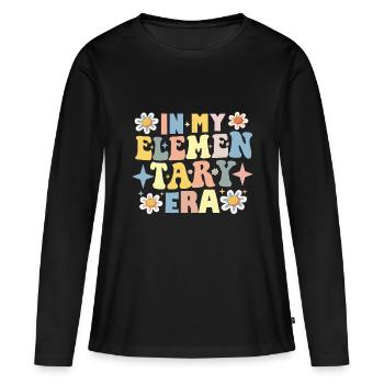 Teacher Students School In My Elementary Era - Women's Premium Organic Long Sleeve Shirt - black - Front - Julia (174cm)