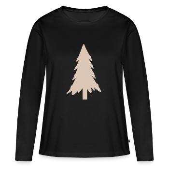 Sapin - T-shirt manches longues Premium bio Femme - noir - Devant - Julia (174cm)