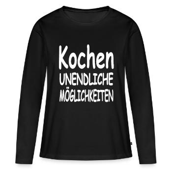 Cuire - T-shirt manches longues Premium bio Femme - noir - Devant - Julia (174cm)