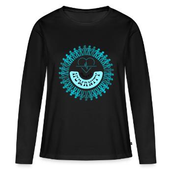 Défendez l’humanité - T-shirt manches longues Premium bio Femme - noir - Devant - Julia (174cm)