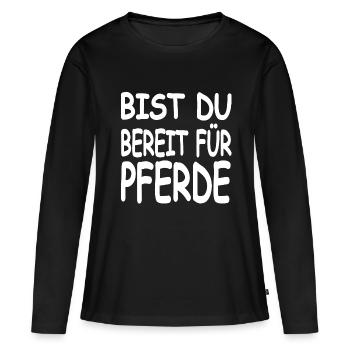 Chevaux - T-shirt manches longues Premium bio Femme - noir - Devant - Julia (174cm)