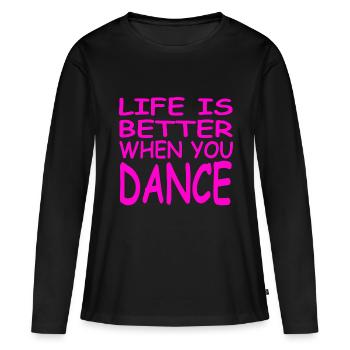 Danser - T-shirt manches longues Premium bio Femme - noir - Devant - Julia (174cm)