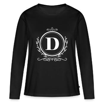 lettre d décoration - T-shirt manches longues Premium bio Femme - noir - Devant - Julia (174cm)