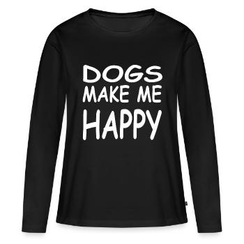Canine - T-shirt manches longues Premium bio Femme - noir - Devant - Julia (174cm)