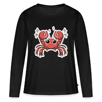 Crab Lover - Women's Premium Organic Long Sleeve Shirt - black - Front - Julia (174cm)