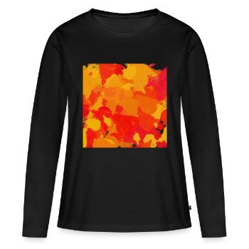 Des taches de couleur - T-shirt manches longues Premium bio Femme - noir - Devant - Julia (174cm)