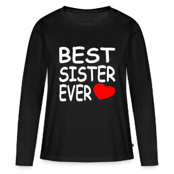 Frère - T-shirt manches longues Premium bio Femme - noir - Devant - Julia (174cm)