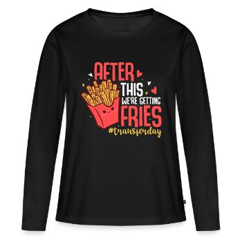 After This We're Getting Fries #Transferday IVF - Frauen Premium Bio Langarmshirt - Schwarz - Vorne - Julia (174cm)