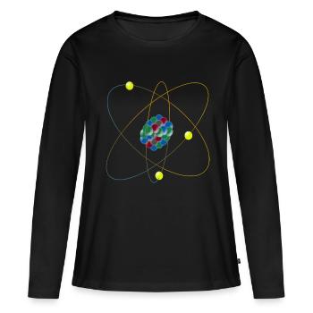 Atome - T-shirt manches longues Premium bio Femme - noir - Devant - Julia (174cm)