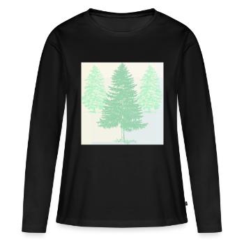 Pins aux couleurs pastel. - T-shirt manches longues Premium bio Femme - noir - Devant - Julia (174cm)