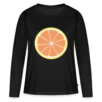 Tranche de pamplemousse - T-shirt manches longues Premium bio Femme - noir - Devant - Julia (174cm)