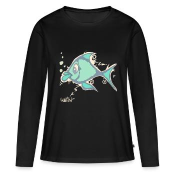 Fisch Fisch - Frauen Premium Bio Langarmshirt - Schwarz - Vorne - Julia (174cm)