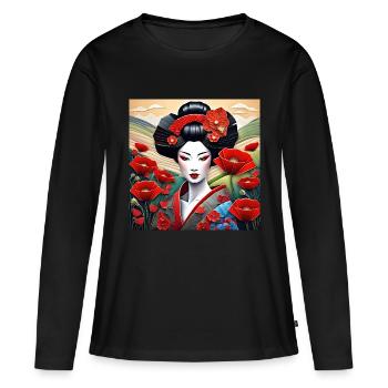 Asian Beauty #12 - T-shirt manches longues Premium bio Femme - noir - Devant - Julia (174cm)
