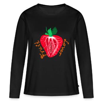 Fruit Lover - Frauen Premium Bio Langarmshirt - Schwarz - Vorne - Julia (174cm)