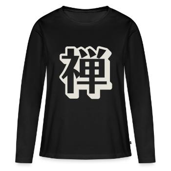 Caractère kanji zen - T-shirt manches longues Premium bio Femme - noir - Devant - Julia (174cm)