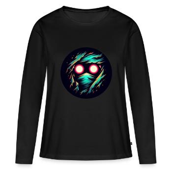Leuchtender Beobachter - Frauen Premium Bio Langarmshirt - Schwarz - Vorne - Julia (174cm)