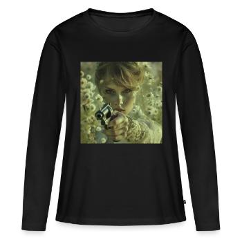 Belle mort - T-shirt manches longues Premium bio Femme - noir - Devant - Julia (174cm)