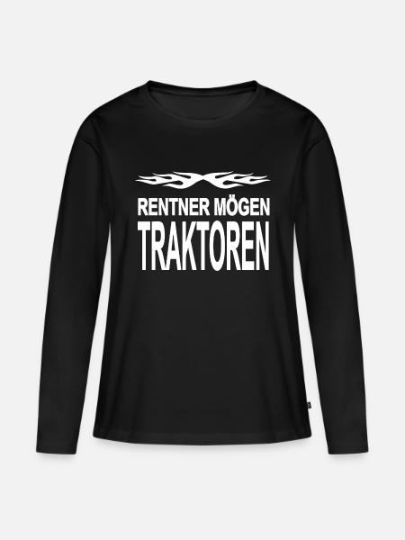 Traktor - Frauen Premium Bio Langarmshirt - Schwarz