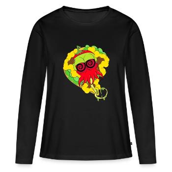 JUCKT EIN WENIG - Frauen Premium Bio Langarmshirt - Schwarz - Vorne - Julia (174cm)