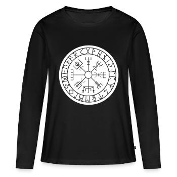 Boussole Viking - T-shirt manches longues Premium bio Femme - noir - Devant - Julia (174cm)