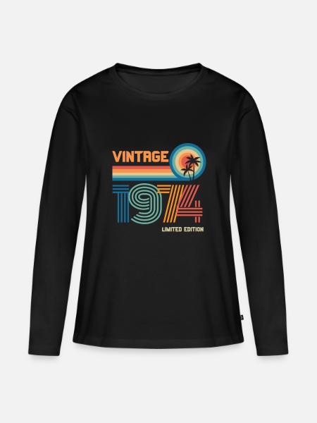 Vintage 1974 limited edition - Premium økologisk langærmet T-shirt til kvinder - sort