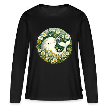narval - T-shirt manches longues Premium bio Femme - noir - Devant - Julia (174cm)