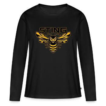 Stachel: Die wütende Wespe - Frauen Premium Bio Langarmshirt - Schwarz - Vorne - Julia (174cm)