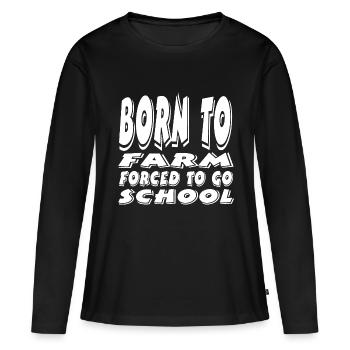 Ferme - T-shirt manches longues Premium bio Femme - noir - Devant - Julia (174cm)