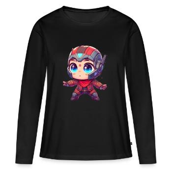 SpaceRanger - T-shirt manches longues Premium bio Femme - noir - Devant - Julia (174cm)