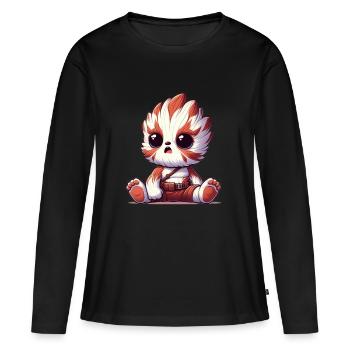 Chibik - T-shirt manches longues Premium bio Femme - noir - Devant - Julia (174cm)