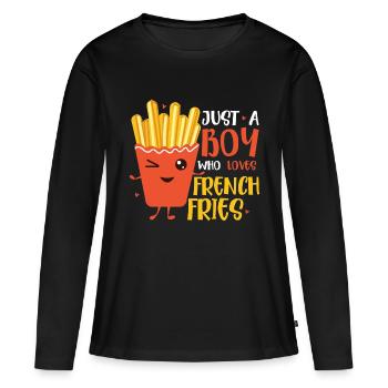Boy’s Fry Fantasy : Vivre le rêve croustillant - T-shirt manches longues Premium bio Femme - noir - Devant - Julia (174cm)