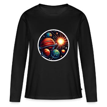 Cosmos - Women's Premium Organic Long Sleeve Shirt - black - Front - Julia (174cm)
