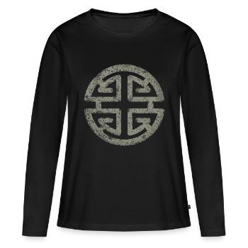 Dragon - Symbole chinois - Horoscope - T-shirt manches longues Premium bio Femme - noir - Devant - Julia (174cm)