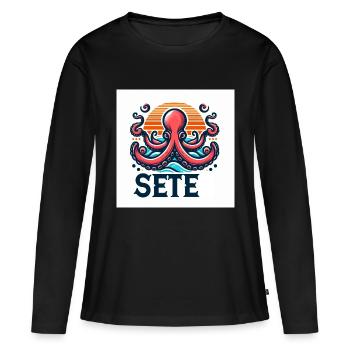 sete - Frauen Premium Bio Langarmshirt - Schwarz - Vorne - Julia (174cm)