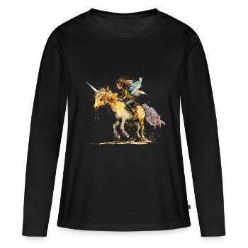 Les gobelins sont un symbole d’espoir et de fantaisie - T-shirt manches longues Premium bio Femme - noir - Devant - Julia (174cm)