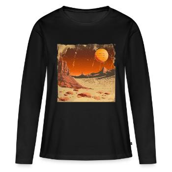 Mars - Women's Premium Organic Long Sleeve Shirt - black - Front - Julia (174cm)