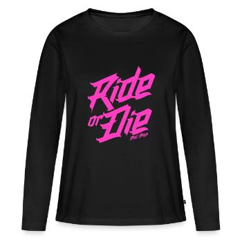 ride or die bad boys - T-shirt manches longues Premium bio Femme - noir - Devant - Julia (174cm)
