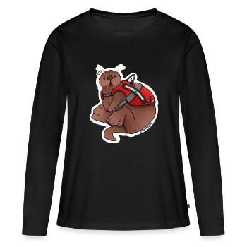 Conférences Tazz | Soutien émotionnel - T-shirt manches longues Premium bio Femme - noir - Devant - Julia (174cm)