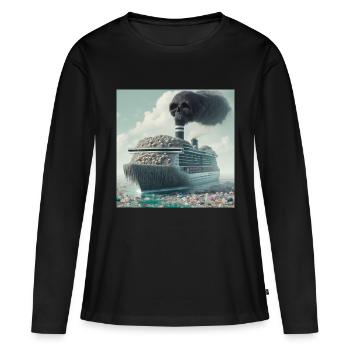 Protection de l’environnement - T-shirt manches longues Premium bio Femme - noir - Devant - Julia (174cm)