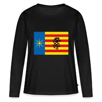 Drapeau du Salento avec chaman - T-shirt manches longues Premium bio Femme - noir - Devant - Julia (174cm)
