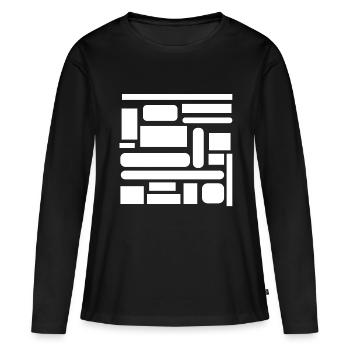 White geometry - Women's Premium Organic Long Sleeve Shirt - black - Front - Julia (174cm)