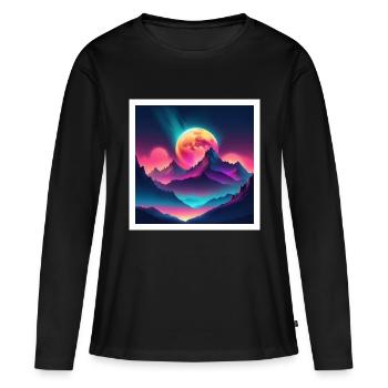 Lune mystique - T-shirt manches longues Premium bio Femme - noir - Devant - Julia (174cm)