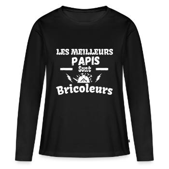 PAPI BRICOLEURS - T-shirt manches longues Premium bio Femme - noir - Devant - Julia (174cm)