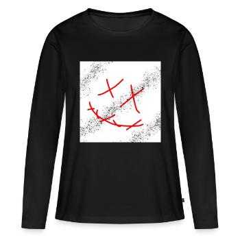 Sourire mortel - T-shirt manches longues Premium bio Femme - noir - Devant - Julia (174cm)