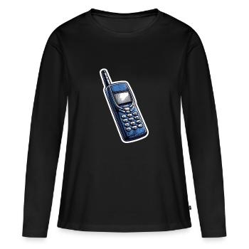 Retro mobile phone - Women's Premium Organic Long Sleeve Shirt - black - Front - Julia (174cm)