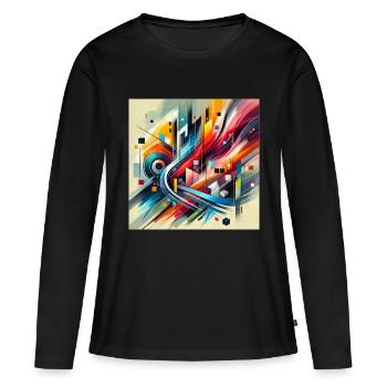 Living Harmony - Peinture abstraite - T-shirt manches longues Premium bio Femme - noir - Devant - Julia (174cm)
