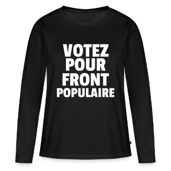 Front populaire - élections législatives 2024 - T-shirt manches longues Premium bio Femme - noir - Devant - Julia (174cm)