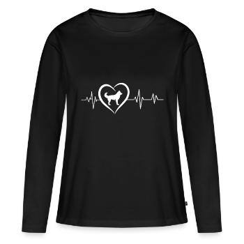 battement de cœur kai ken - T-shirt manches longues Premium bio Femme - noir - Devant - Julia (174cm)