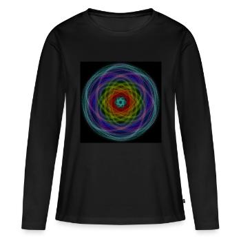 Hypnotischer Regenbogen - Frauen Premium Bio Langarmshirt - Schwarz - Vorne - Julia (174cm)