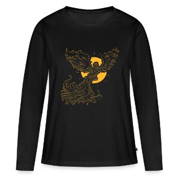 Fenix graphique - T-shirt manches longues Premium bio Femme - noir - Devant - Julia (174cm)